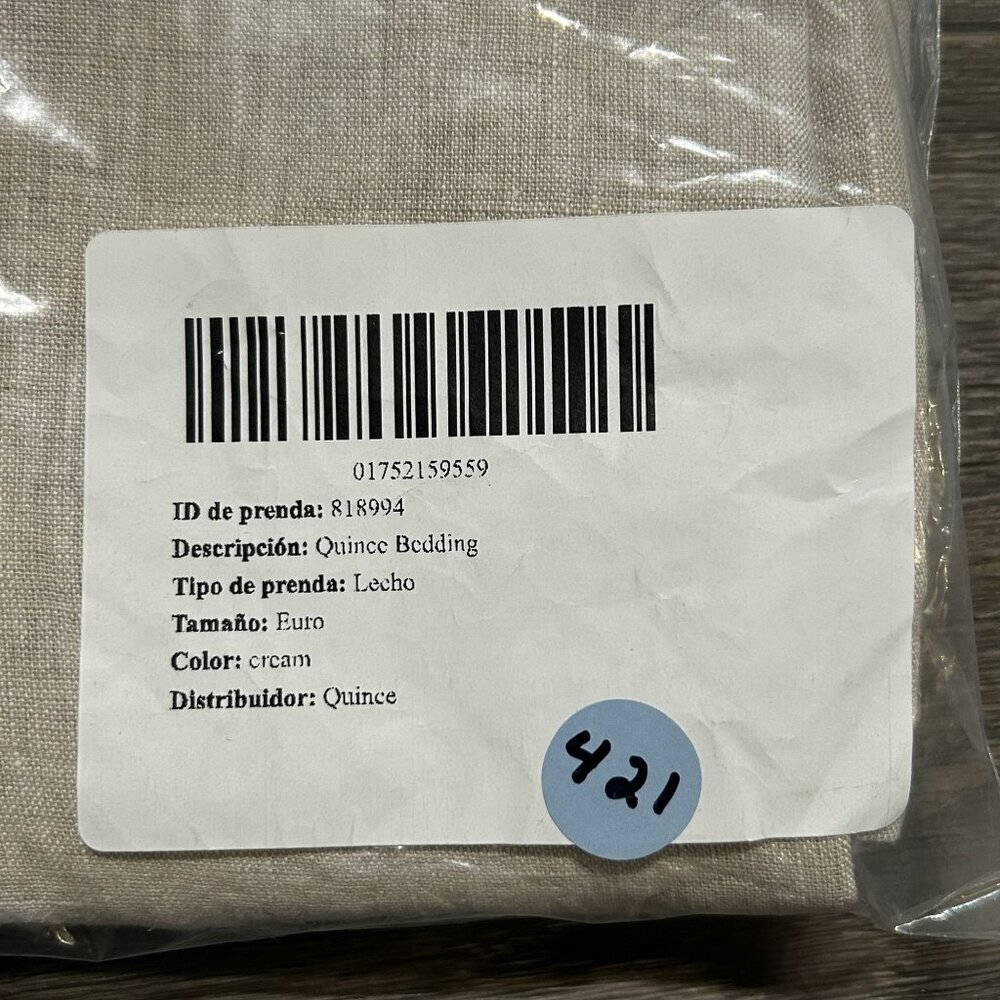 NWOT Quince European Linen Euro Sham Natural Chambray 26x26 Pillow Case - Picture 8 of 9